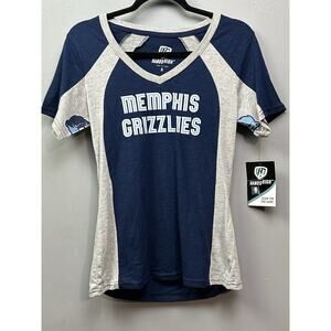 Memphis Grizzlies NBA Hands High‎ Women's Short Sleeve T-Shirt Blue Graphic NEW